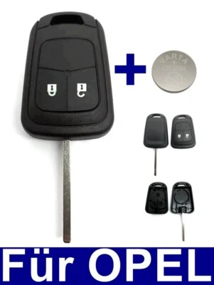 2Tasten Ersatz Schlüssel Gehäuse für Opel Corsa Zafira Astra Meriva + Batterie