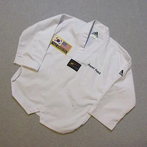 ADIDAS 130CM YOUTH KIDS TAE KWON DO CHAMPION FEDERATION KARATE GI UPPER UNIFORM - Picture 1 of 4