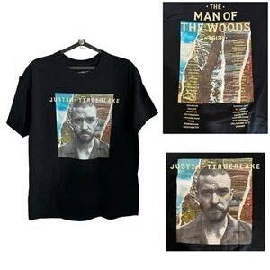 Justin Timberlake Man Of The Woods Tour T-Shirt Nera Uomo Taglia Large - Foto 1 di 8