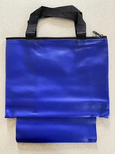 Chess Bag Heavy Duty BLUE Vinyl Tote Equipment w/ Zipper, Pocket, Board Sleeve - Picture 1 of 4