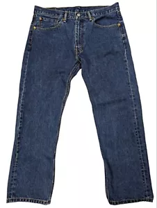 Levis 505 Jeans Herren 36x30 Blau Denim Medium Wash 100% Baumwolle Straight Leg Dad - Bild 1 von 13