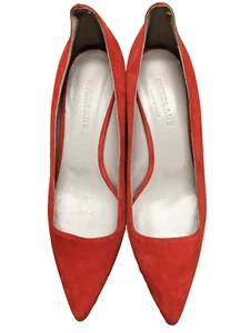 Zapatos de salón de gamuza italiana Everlane tacón de gatito/tacón editor, rojo, 6,5 - Imagen 1 de 7