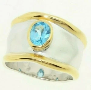 SR305SBT .925  Sterling silver Natural Swiss B Topaz  ring AAA Fine Quality Sz 6 - Picture 1 of 11