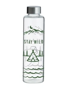 36746 TYPHOON PURE STAY WILD 600ML GLASS DRINK BOTTLE HIKING CAMPING OUTDOOR - Picture 1 of 1