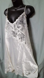 Ventura Ivory Nightgown Knee Length Charmeuse Plus Size 2X 48" Bust - Picture 1 of 4