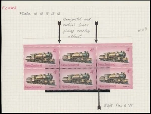 NEW ZEALAND 1973 4c LOCOMOTIVE BLOCK OF 6 UHM (ID:87/D11523) - Picture 1 of 1