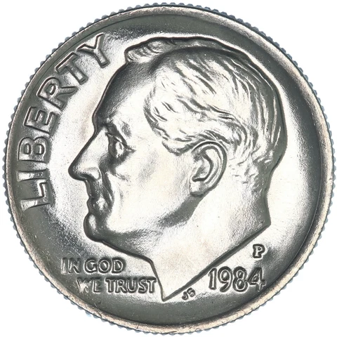 1984 P Roosevelt Dime Gem BU US Coin Cover