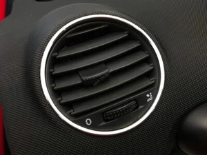 Per VW New Beetle Anillos de ventilación de aluminio pulido en el salpicadero x4 - Picture 1 of 10