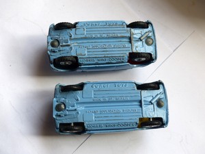 Corgi Toys 226 Morris Mini-Minor *on Mini-Cooper base* (pair)
