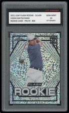 HIDEKI MATSUYAMA 2021 LEAF FLASH SILVER 1ST GRADED 10 ROOKIE CARD PGA TOUR GOLF