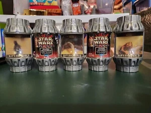 Star Wars Episode 1 Film Action Containers FULL/SEALED Lot Of 5 Character Tops - Picture 1 of 15