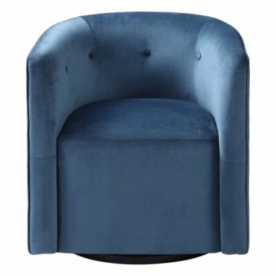 Silla giratoria Uttermost Mallorie en color azul tinta Foto 1 de 4