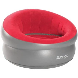 SILLA DE ROSQUILLA INFLABLE GRIS VANGO ASIENTO FLOCADO VAINA DE EXPLOSIÓN EXTERIOR ROJA - Imagen 1 de 3