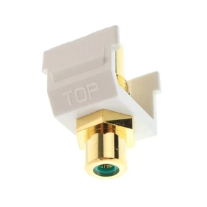 CONECTOR HUBBELL SFRCGNFFW, AUDIO/VIDEO, INSERTO RCA DE PASO, BLANCO - Imagen 1 de 3