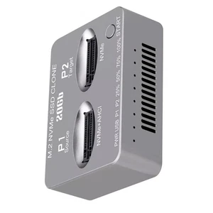 Dual-Bay M.2 NVME SSD Clone USB3.2 Type C NVME Docking Station M.2 SSD Enclosure - Picture 1 of 12