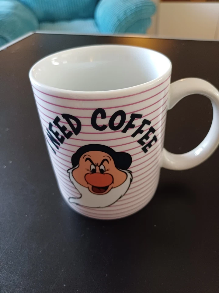 Disney Mug I Need Coffee Grumpy Dwarf Snow White Dwarves Novelty Cup Never Used - Image 1 of 4