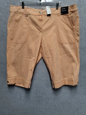Women’s Size 20 Ripstop Bermuda Modern Fit Stretch Capris Orange NWT Imperfect - Image 1 of 4