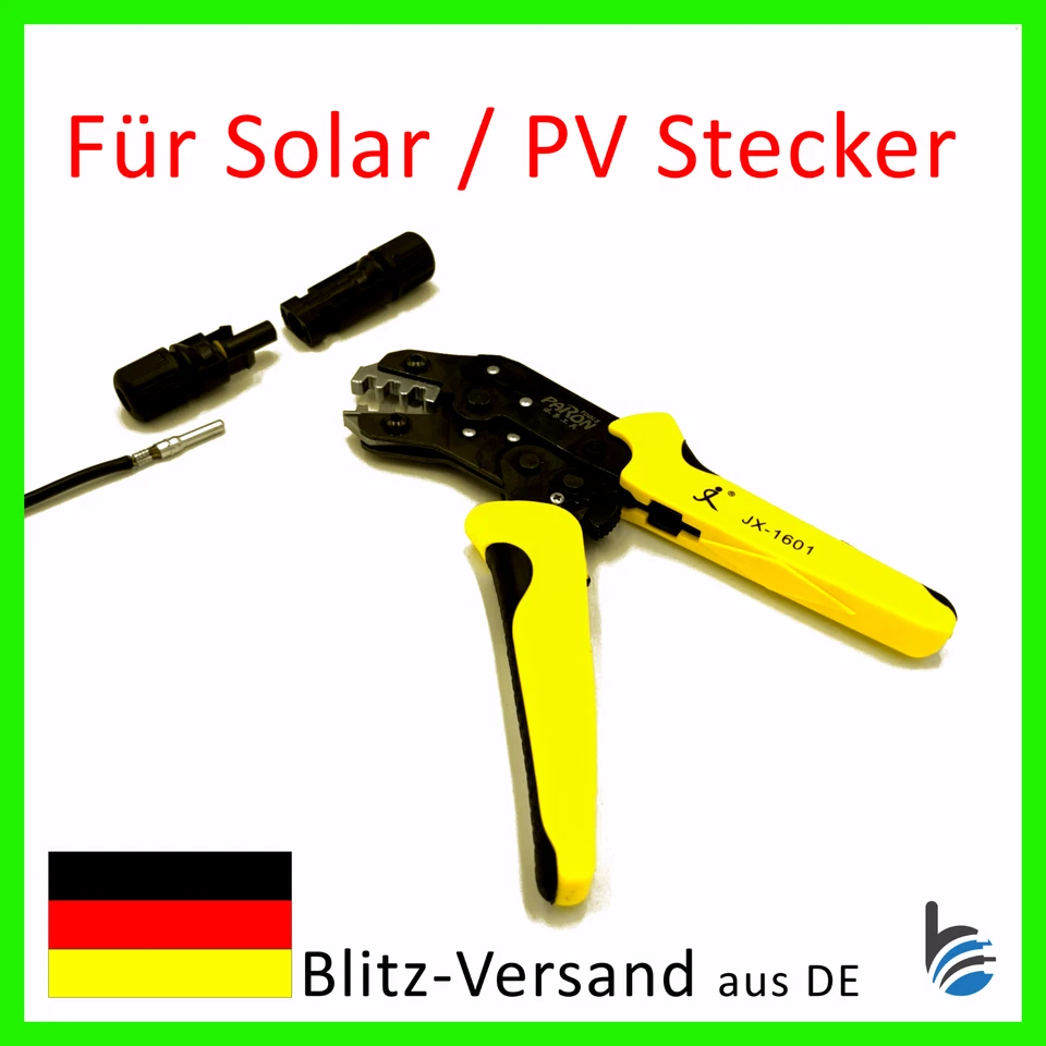 MARKENLOS Crimpzange Presszange für MC4 Stecker Balkonsolaranlage