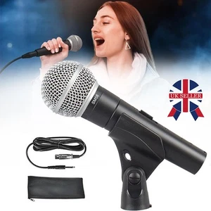 Fit For Shure SM58 Dynamic Vocal Microphone Wired Mic with Switch With Cable UK - Picture 1 of 10