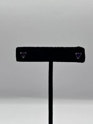 5mm Lab Created Amethyst Stud Earrings 10K Gold Plated Foto 1 de 4