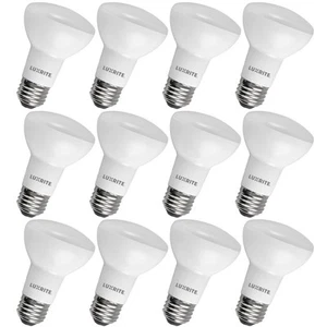 Luxrite BR20 LED Light Bulbs 6.5W=45W Bright White Dimmable 460LM E26 12 Pack - Picture 1 of 7