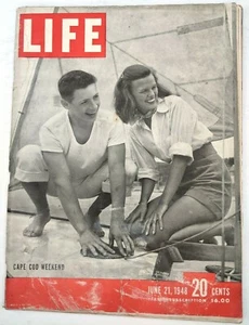 LIFE Magazine VTG June 21 1948 Cape Cod Princess Anne Joe Louis Boxing Hong Kong - Foto 1 di 10