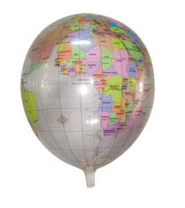 PALLONCINI LATTICE A COLORI STAMPA GLOBO MONDIALE 14" POLLICI BIG PALLONCINO LOONER LOONERS RARI - Foto 1 di 1