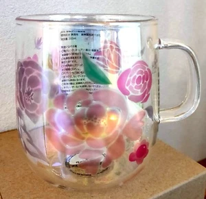Starbucks Japón Limited Taza de vidrio resistente al calor holograma flores 355 ml  - Imagen 1 de 8