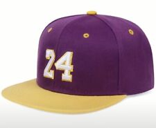 🔥Kobe Bryant  Basketball Flat Bill  Snap  Number 24 Hat One Size Fits Most