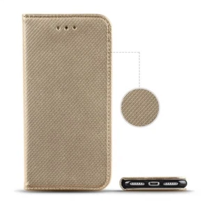 ^ LG X Power 2 Leder-Imitat Handy TPU Tasche Hülle Book Case SMART Angebote GOLD - Bild 1 von 11