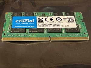 Crucial 16GB DDR4-2400 SODIMM 1.2V CL17 CT16G4SFD824A.C16FDD1 Laptop ~TESTED~ - Picture 1 of 1