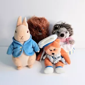 4 x Plush Chewbacca Tiggy Winkle Peter Rabbit Beatrix P Shirley Beanie Kids - Picture 1 of 23