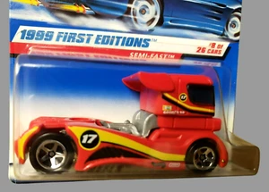 Hot Wheels SEMI-RÁPIDO rojo #914 1999 primeras ediciones #8/26 1:64 cromo 5 SP #21061 - Imagen 1 de 12