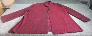 Style&Co Woman Open Sweater 2XL RedBlack Striped L-S Casual Elegance Career Warm - Picture 1 of 7