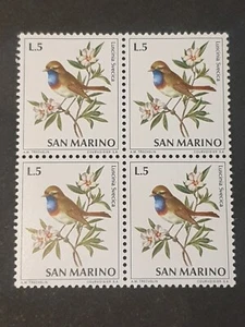 Francobolli San Marino Quartina 1972 Uccelli 5 Lire MNH** - Foto 1 di 1
