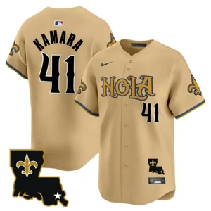Camiseta de béisbol para hombre New Orleans Saints #41 Alvin Kamara dorada NOLA - Imagen 1 de 2