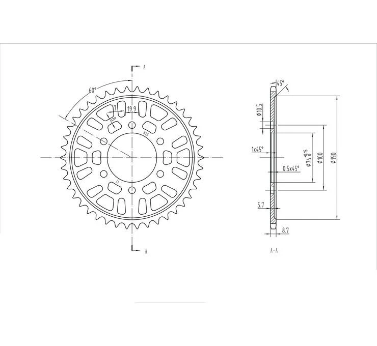 Piñones traseros de acero Bike Master 42T 530 260 816 42 Foto 1 de 1