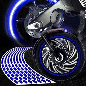 16/17/18/19"Reflective Rims Tape/Wheel Rim Decal Pattern Strips Sticker Kit Blue - Picture 1 of 7