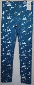Wonder Nation Mädchen harte Baumwolle blaugrüner Fleck Einhorn Leggings Größe L (10-12) NEU - Bild 1 von 5