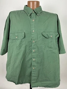 Vintage Lands End Shirt Men XL Oversized Button Down Short Sleeve Cotton Casual - Picture 1 of 14