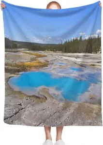 Luxury Blanket Cozy Soft Throw Blanket Nature and Landscape in Yellowstone - Foto 1 di 6