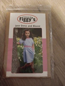 Figgy's Sewing Pattern Jane Blouse & Dress Girls' Size 18M-6/7 NEW UNCUT FF - Picture 1 of 2