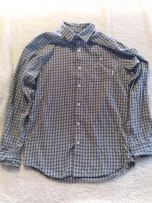 Camisa Columbia con botones para hombre talla pequeña gris franela a cuadros Foto 1 de 4
