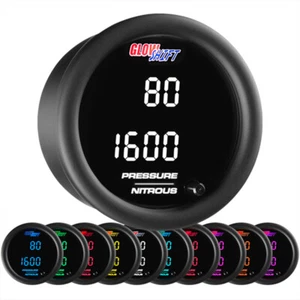 GlowShift 10 Color Digital Dual Pressure & Nitrous Oxide Pressure NOS Gauge Kit - Foto 1 di 7
