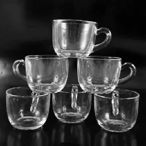 Juego de 6 tazas perforadoras de vidrio Heisey REVERE con mango de cristal firmadas - Imagen 1 de 1