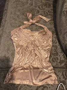Gold Neckholder Top / Bluse Gr. S - Bild 1 von 4