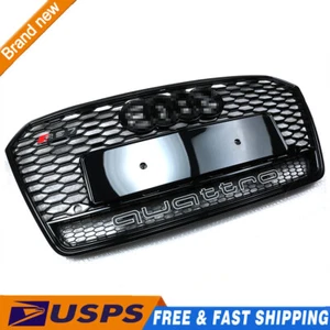 Fits Audi A7 S7 RS7 Style 2016-2018 Front Honeycomb Mesh Grill Grille W/ Quattro - Picture 1 of 8
