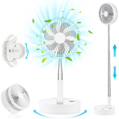 4 Speeds Outdoor Floor Fan Collapsable Desk Fan Portable Camping Fan Travel - Image 1 of 4