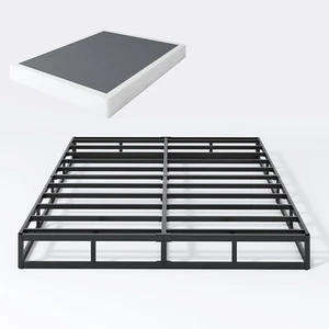 Queen bed 7 inch box spring low bed metal frame heavy duty mattress - Picture 1 of 8