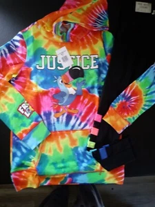 NWT Justice Girls Outfit Froot Loops Hoodie 12/14 - Rainbow Leggings Size 12 (6) - Picture 1 of 4